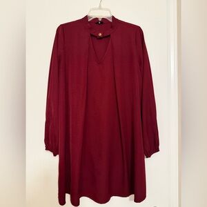 Burgundy Long Sleeve Dress